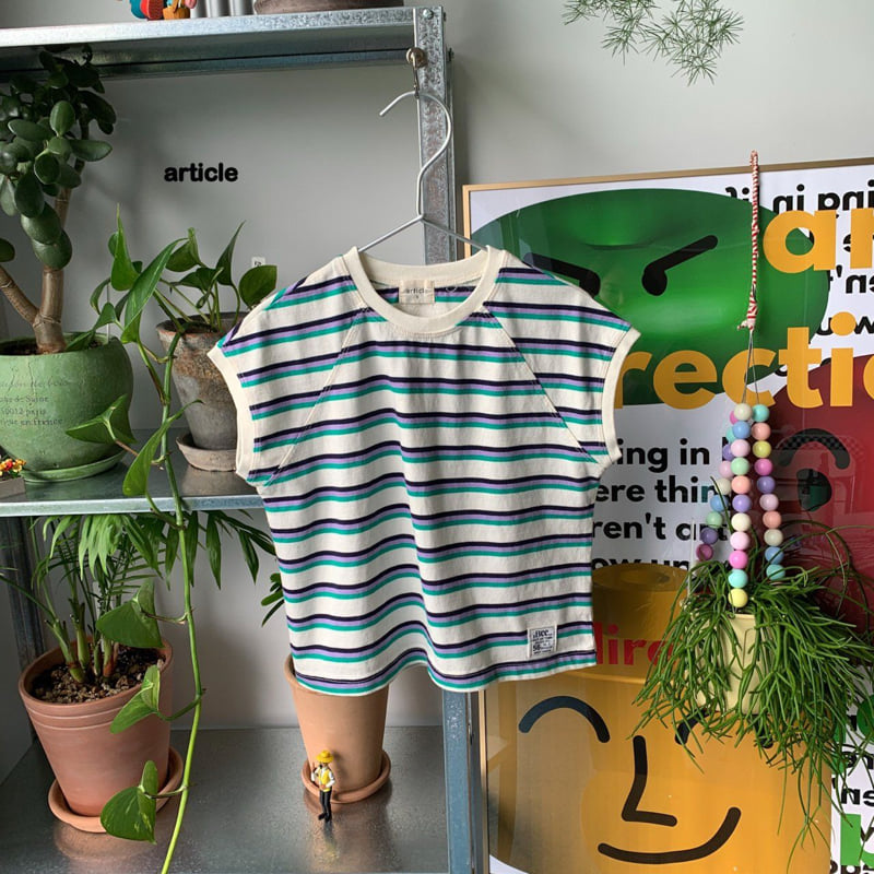 Article - Korean Children Fashion - #todddlerfashion - Bunny Stripe Cap Tee - 3