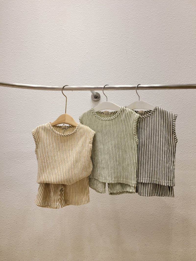 Atree - Korean Baby Fashion - #babyclothing - Stripe Set   - 10