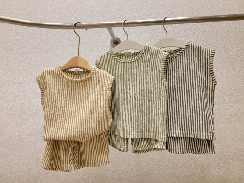 Atree - Korean Baby Fashion - #babyfashion - Stripe Set   - 11