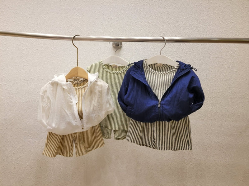 Atree - Korean Baby Fashion - #babyoutfit - Stripe Set   - 2