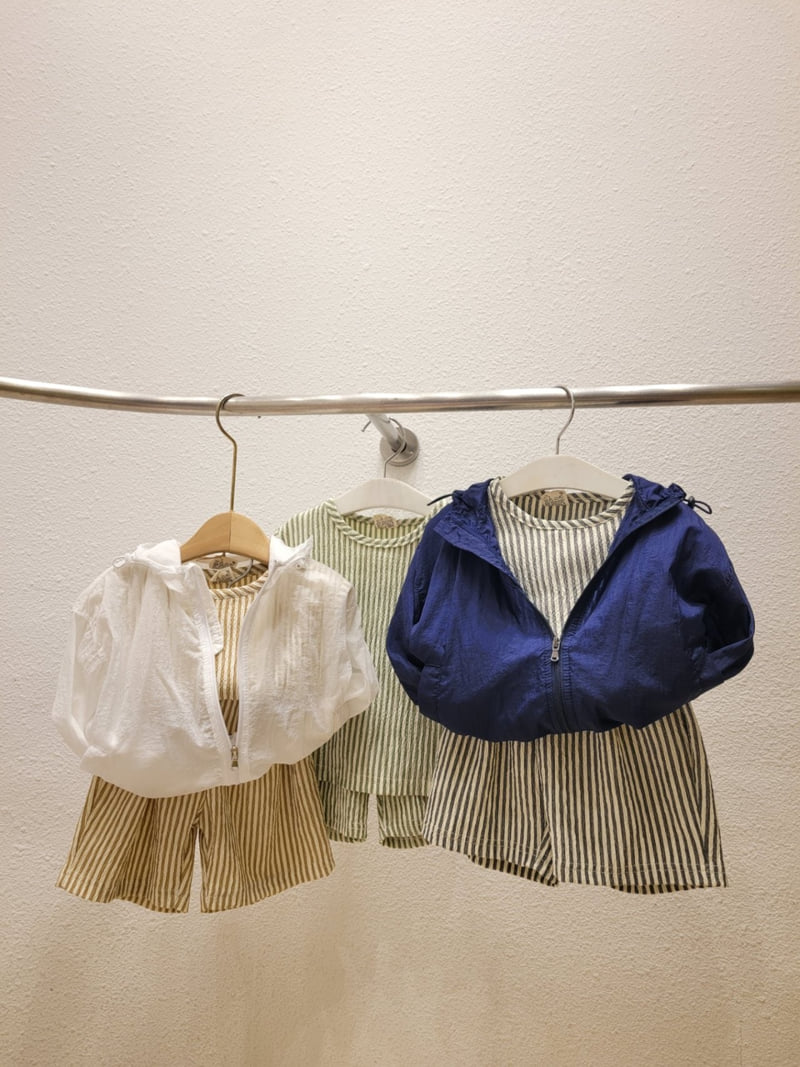 Atree - Korean Baby Fashion - #babyoutfit - Stripe Set   - 4