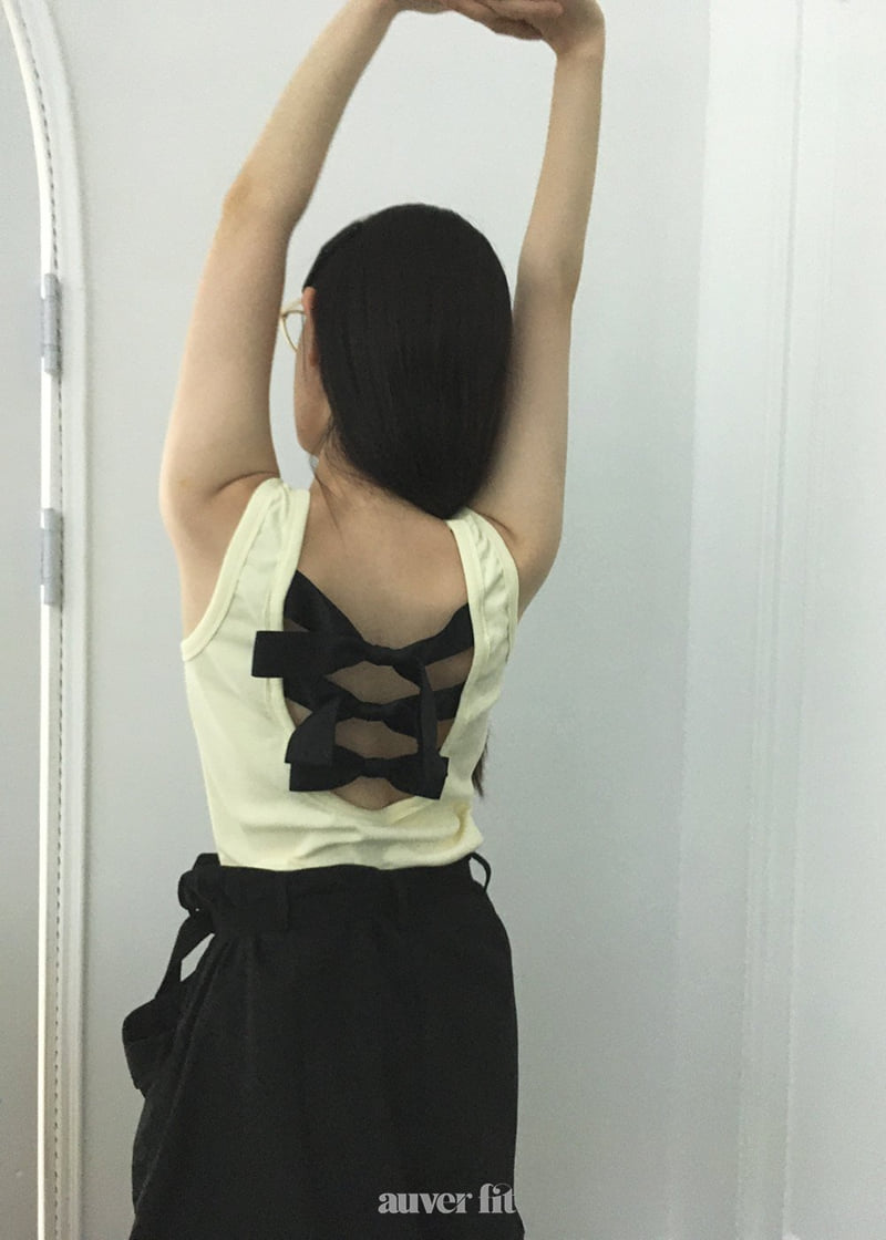 Auver_Fit - Korean Women Fashion - #momslook - Ribbon Tie Back Sleeveless - 8