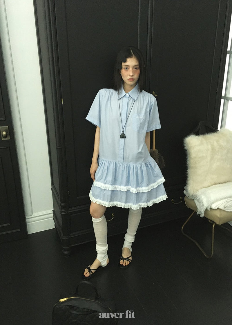 Auver_Fit - Korean Women Fashion - #momslook - Name Short Sleeve One-piece