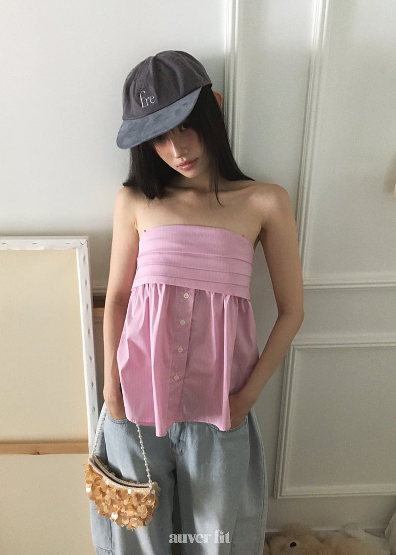 Auver_Fit - Korean Women Fashion - #momslook - Stripe Pleated Tank Top - 10