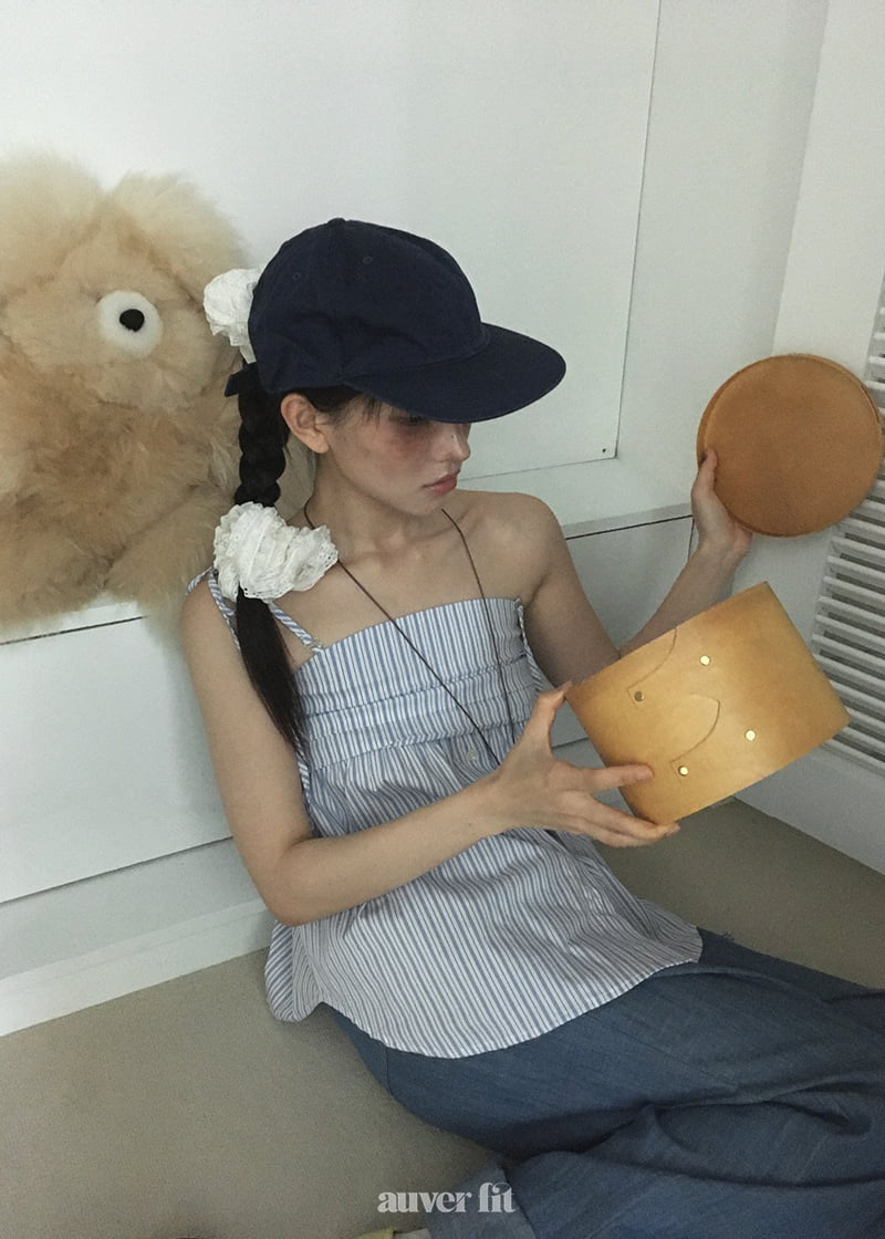Auver_Fit - Korean Women Fashion - #momslook - Stripe Pleated Tank Top - 6