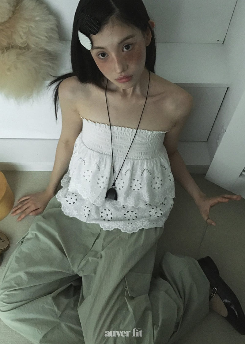 Auver_Fit - Korean Women Fashion - #momslook - Smocked Punching Top - 2