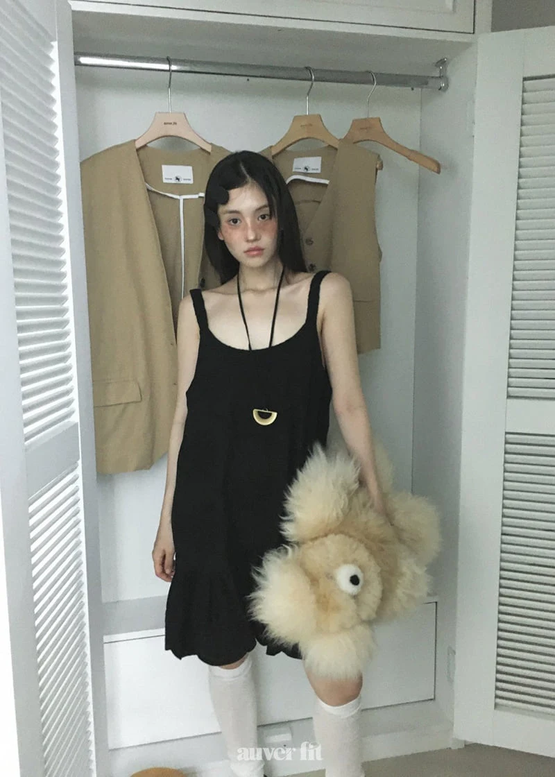 Auver_Fit - Korean Women Fashion - #momslook - String Embroidered One-piece