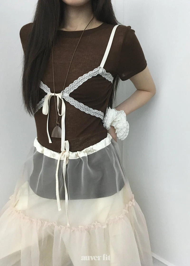 Auver_Fit - Korean Women Fashion - #momslook - Sheer Bra Tee - 5