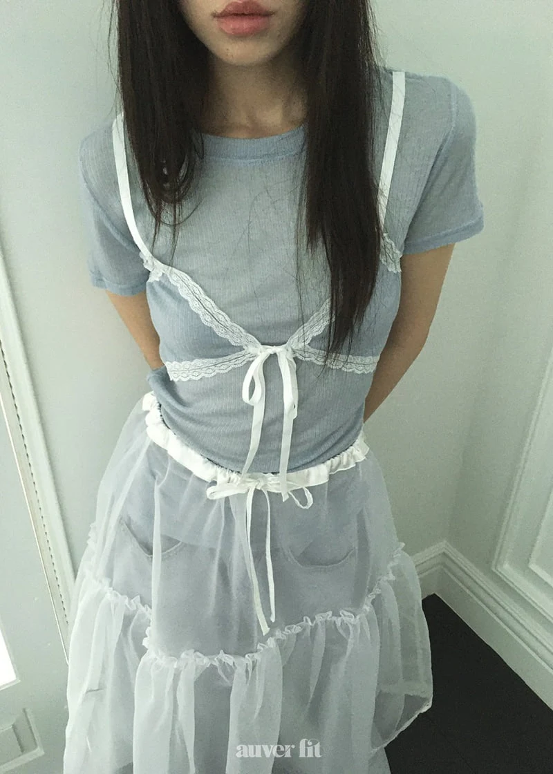 Auver_Fit - Korean Women Fashion - #restrostyle - Sheer Bra Tee - 11