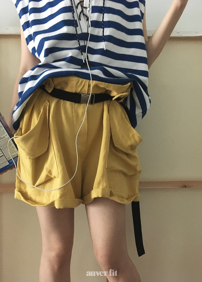 Auver_Fit - Korean Women Fashion - #womensfashion - Linen Roll-Up Shorts - 12