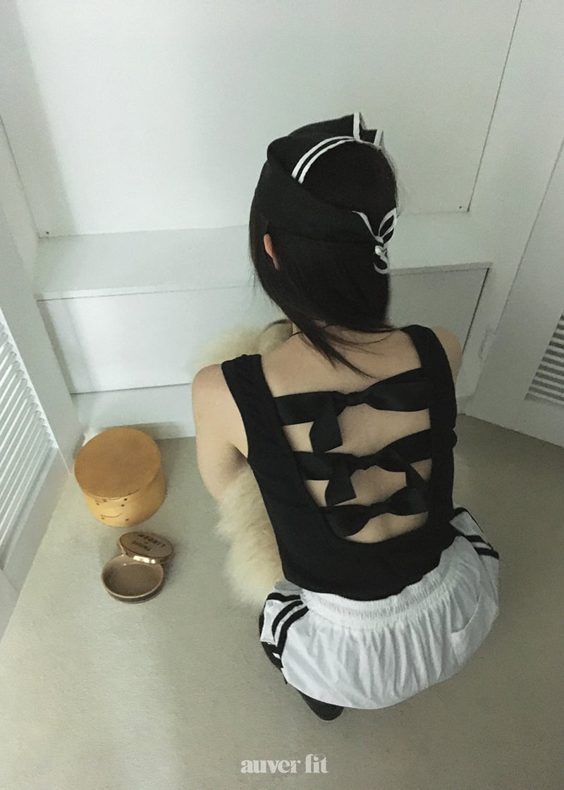 Auver_Fit - Korean Women Fashion - #womensfashion - Ribbon Tie Back Sleeveless