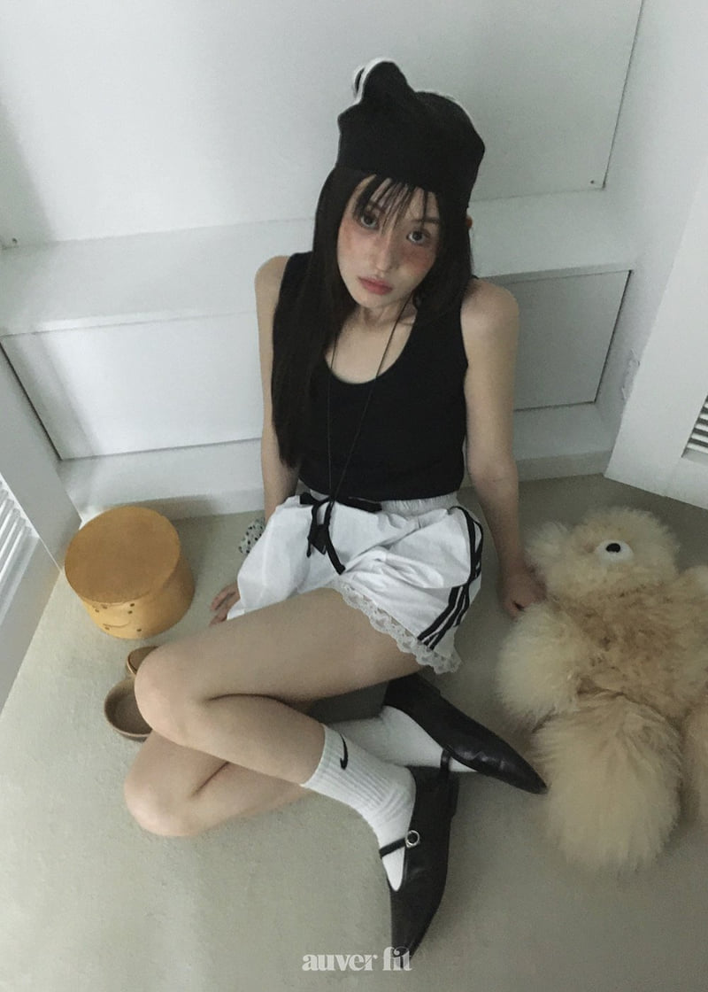 Auver_Fit - Korean Women Fashion - #womensfashion - Ribbon Tie Back Sleeveless - 3