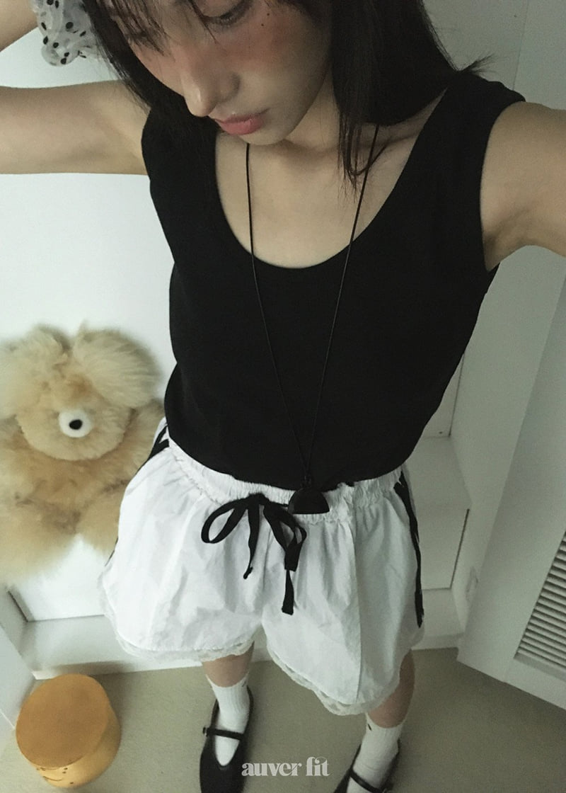 Auver_Fit - Korean Women Fashion - #womensfashion - Ribbon Tie Back Sleeveless - 5