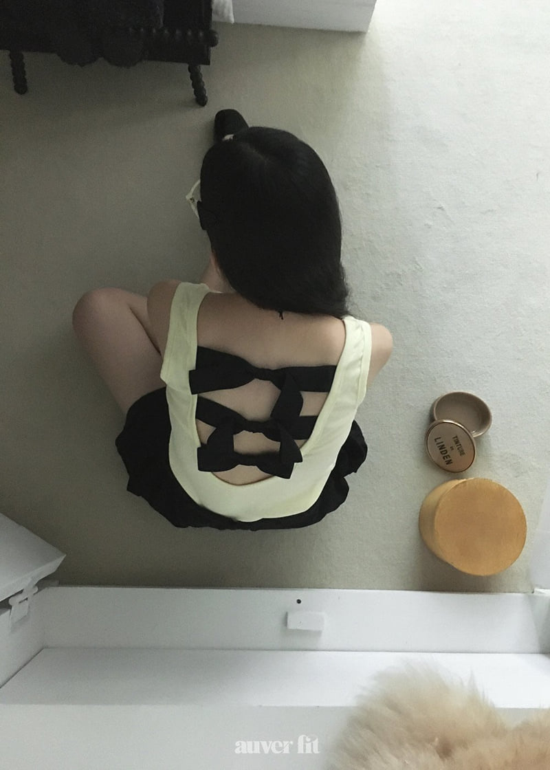 Auver_Fit - Korean Women Fashion - #womensfashion - Ribbon Tie Back Sleeveless - 7