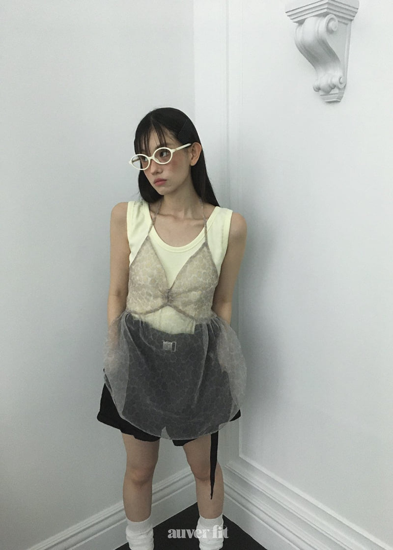 Auver_Fit - Korean Women Fashion - #womensfashion - Daisy Ribbon Sleeveless - 2