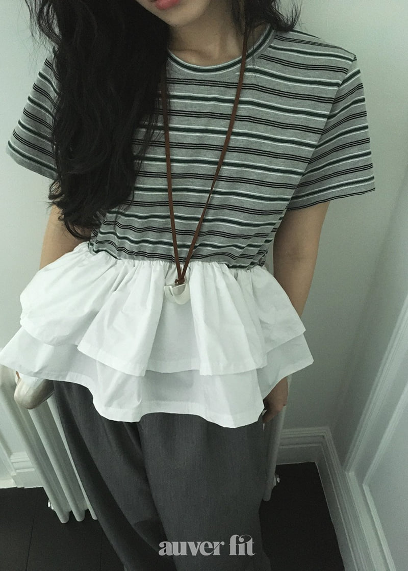 Auver_Fit - Korean Women Fashion - #womensfashion - Wave Frill Tee - 10