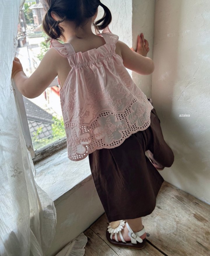 Azalea - Korean Children Fashion - #designkidswear - Aloha Embroidery Sleeveless - 11
