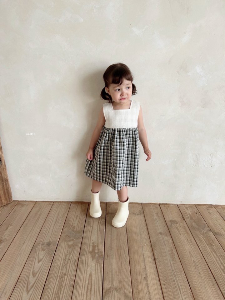 Azalea - Korean Children Fashion - #littlefashionista - Audrey Check One-piece - 8