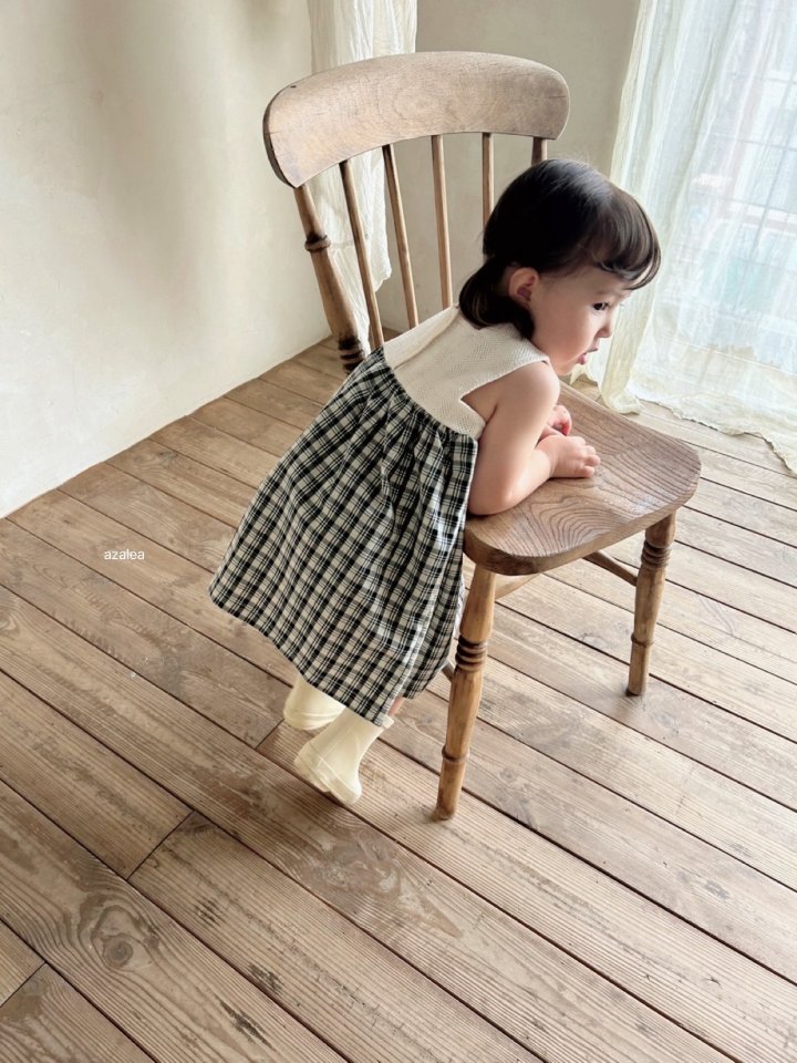 Azalea - Korean Children Fashion - #minifashionista - Audrey Check One-piece - 10