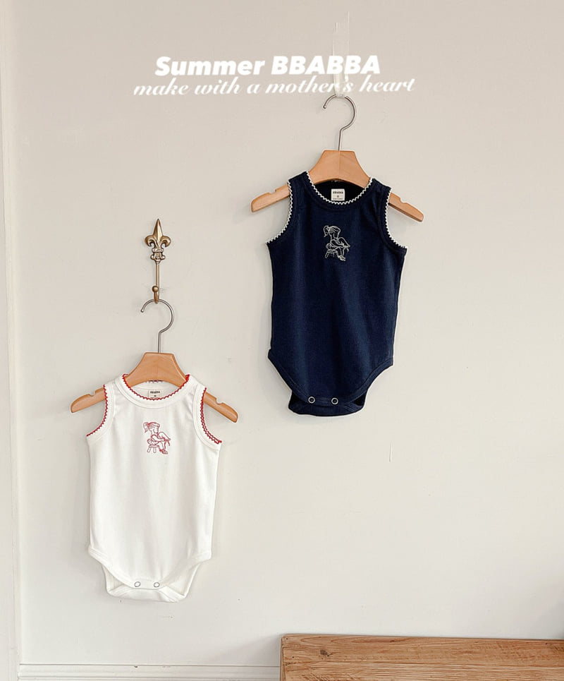 Bbabba - Korean Baby Fashion - #babyootd - Lulu Embroidered Sleeveless Suit - 2