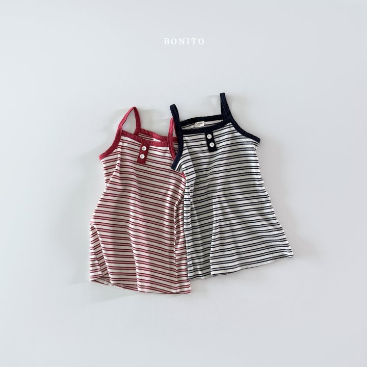 Bonito - Korean Children Fashion - #Kfashion4kids - Stripe Strap One-piece