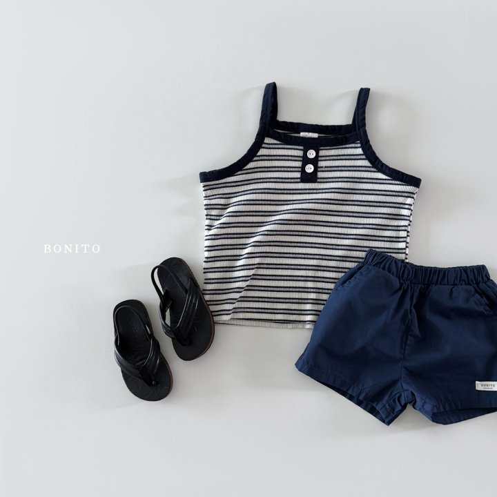 Bonito - Korean Children Fashion - #childofig - Stripe Button Ribbed Sleeveless - 8