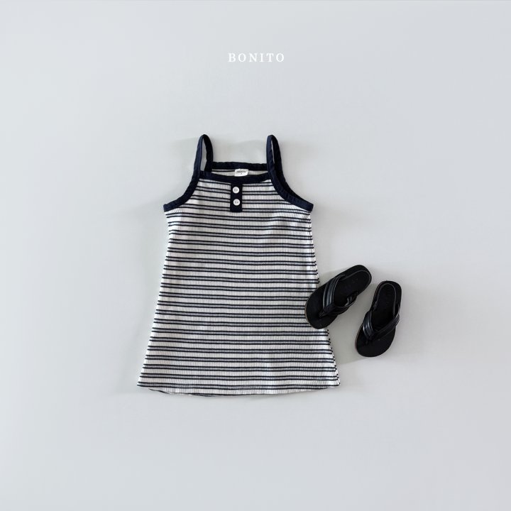 Bonito - Korean Children Fashion - #childrensboutique - Stripe Strap One-piece - 10