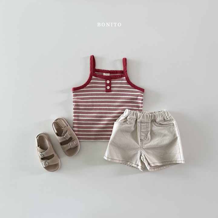 Bonito - Korean Children Fashion - #discoveringself - Stripe Button Ribbed Sleeveless - 11