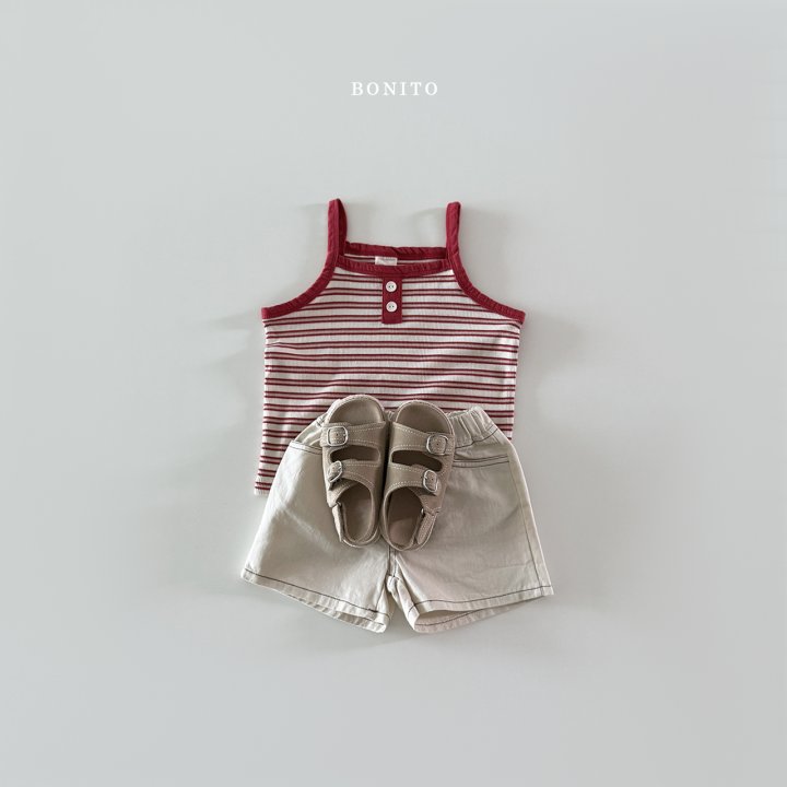 Bonito - Korean Children Fashion - #fashionkids - Stripe Button Ribbed Sleeveless - 12