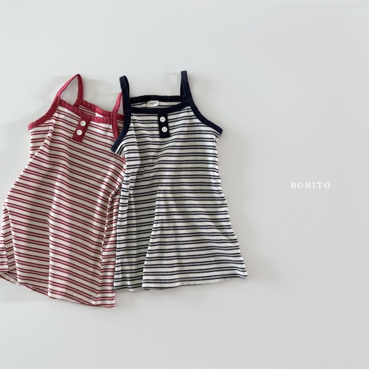 Bonito - Korean Children Fashion - #todddlerfashion - Stripe Strap One-piece - 6