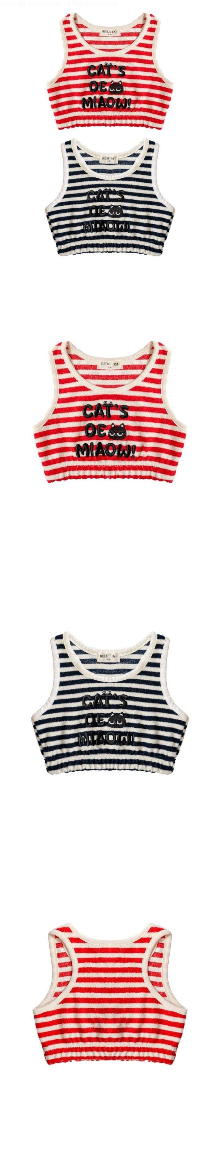 Bucket List - Korean Children Fashion - #Kfashion4kids - Cats Crop Sleeveless