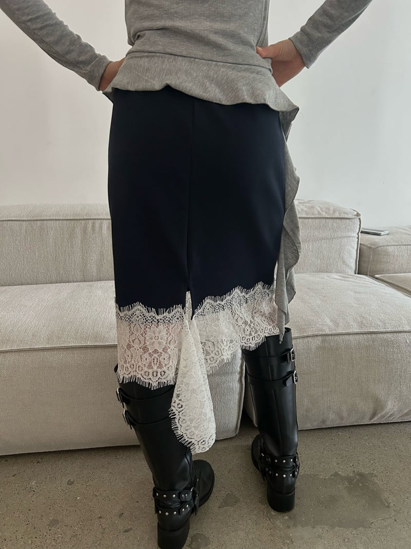 Buckle - Korean Women Fashion - #momslook - Cut-Out Lace Skirt - 3