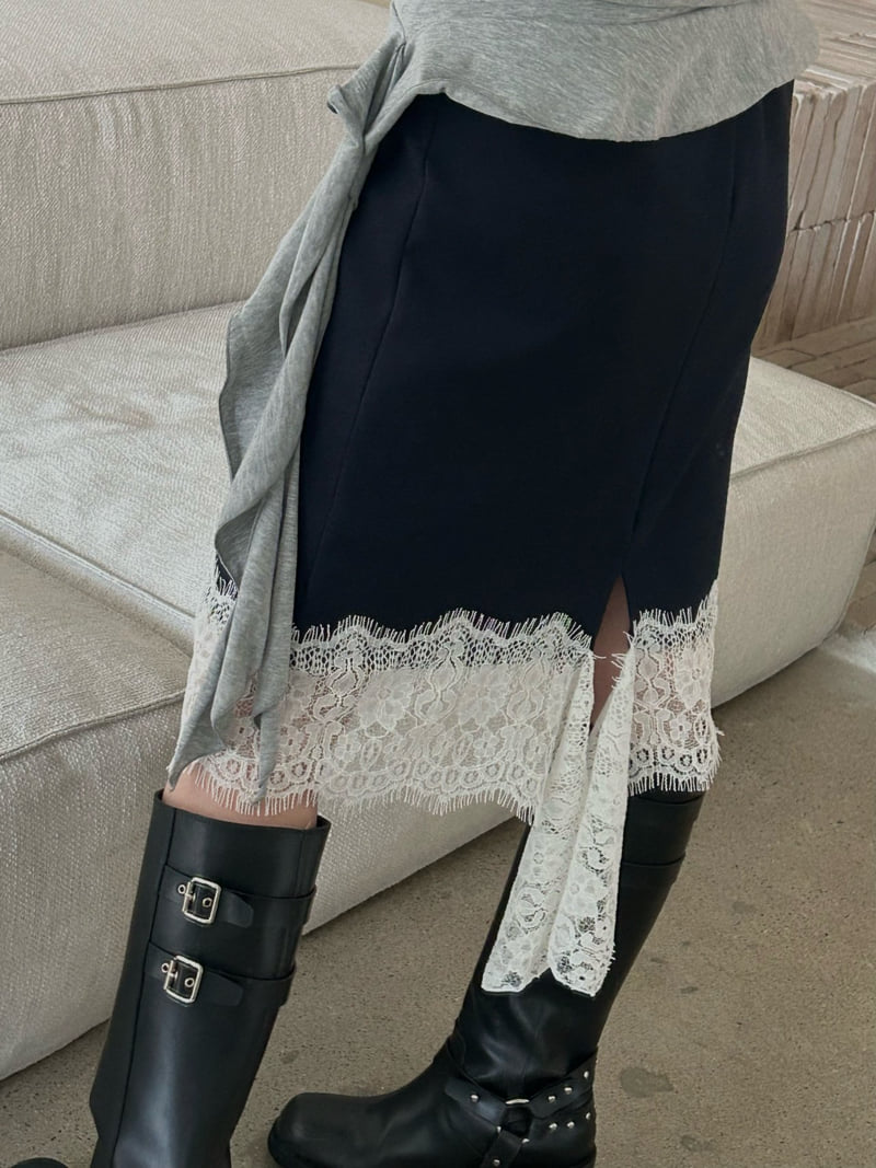 Buckle - Korean Women Fashion - #momslook - Cut-Out Lace Skirt - 5