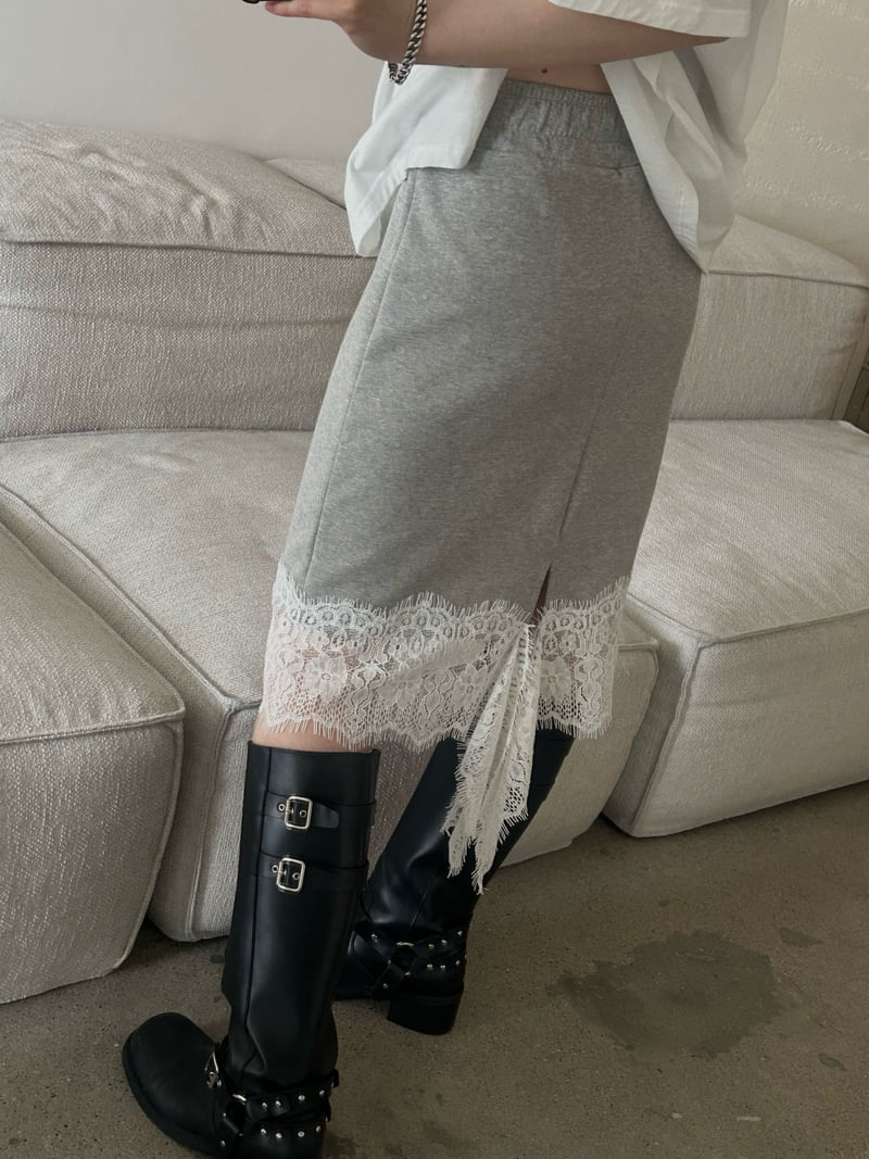 Buckle - Korean Women Fashion - #momslook - Cut-Out Lace Skirt - 7