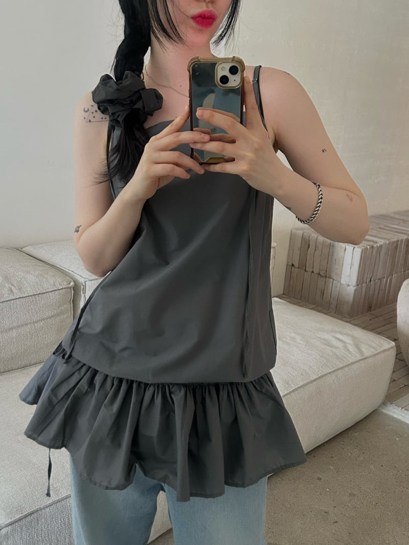 Buckle - Korean Women Fashion - #romanticstyle - Silky Frill Sleeveless