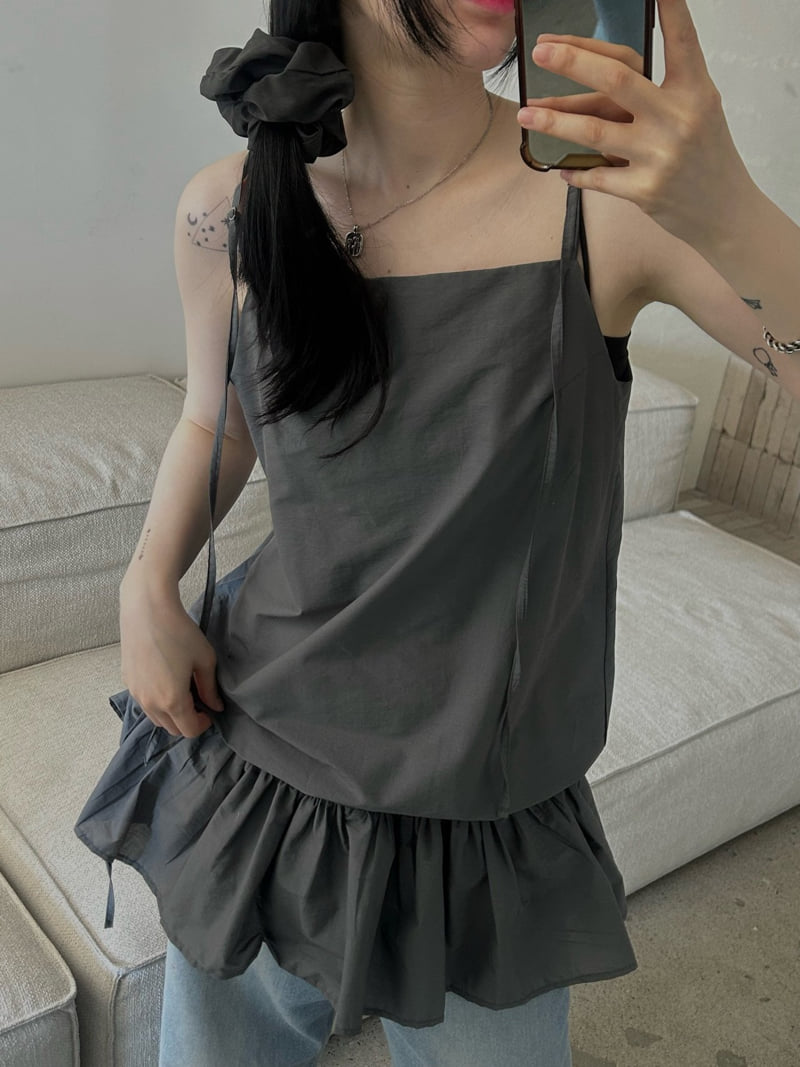 Buckle - Korean Women Fashion - #thatsdarling - Silky Frill Sleeveless - 3