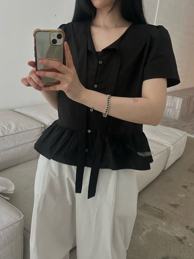 Buckle - Korean Women Fashion - #thelittlethings - Cotton Tie Blouse - 10