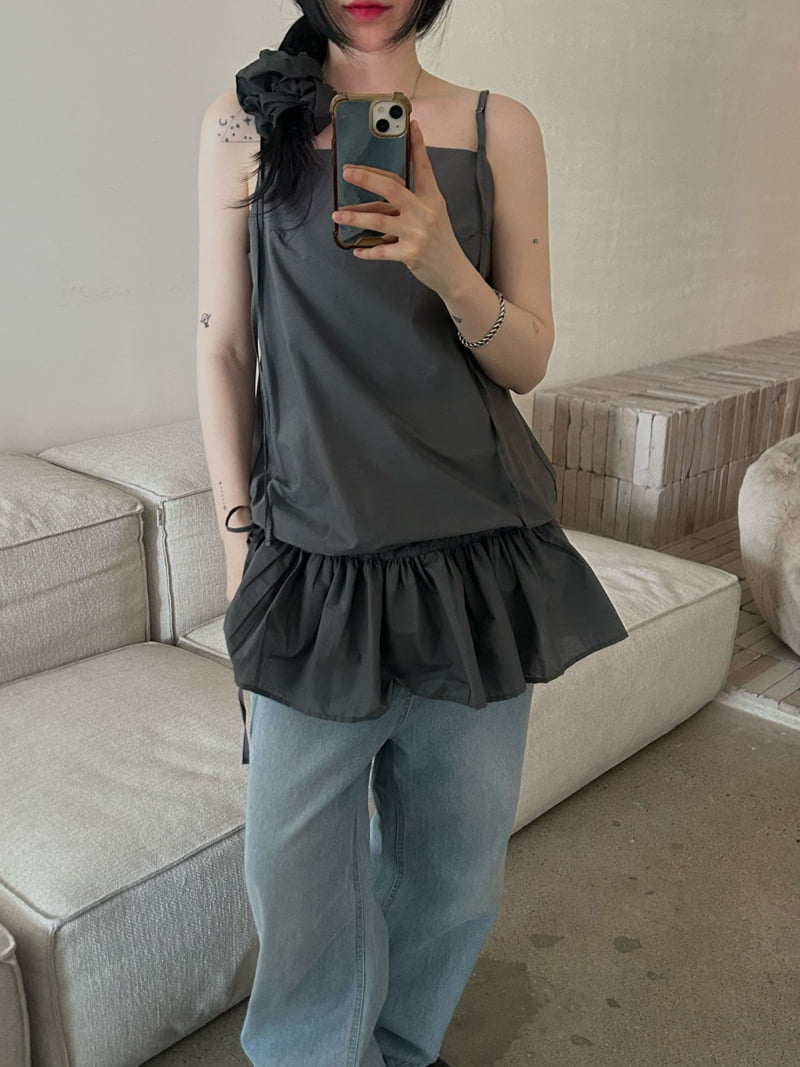 Buckle - Korean Women Fashion - #thatsdarling - Silky Frill Sleeveless - 4