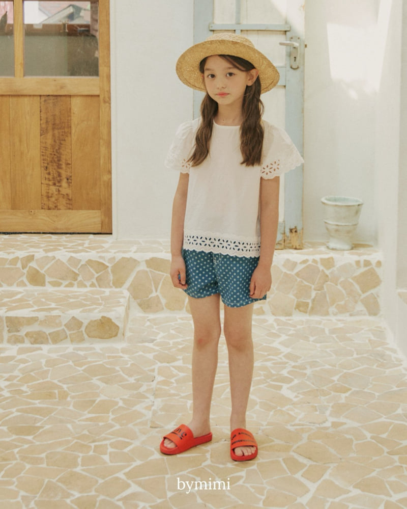 Bymimi - Korean Children Fashion - #kidzfashiontrend - Tiny Flower Denim Pants - 4