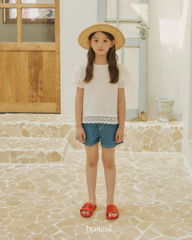 Bymimi - Korean Children Fashion - #kidzfashiontrend - Tiny Flower Denim Pants - 3