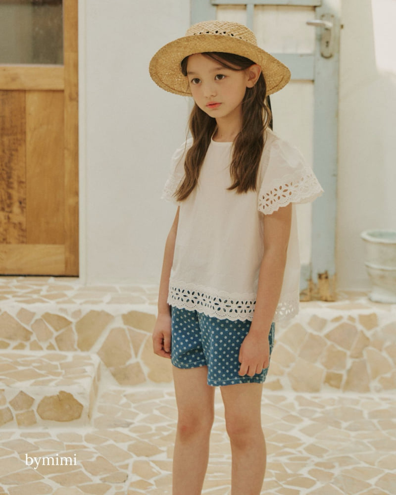 Bymimi - Korean Children Fashion - #magicofchildhood - Tiny Flower Denim Pants - 6