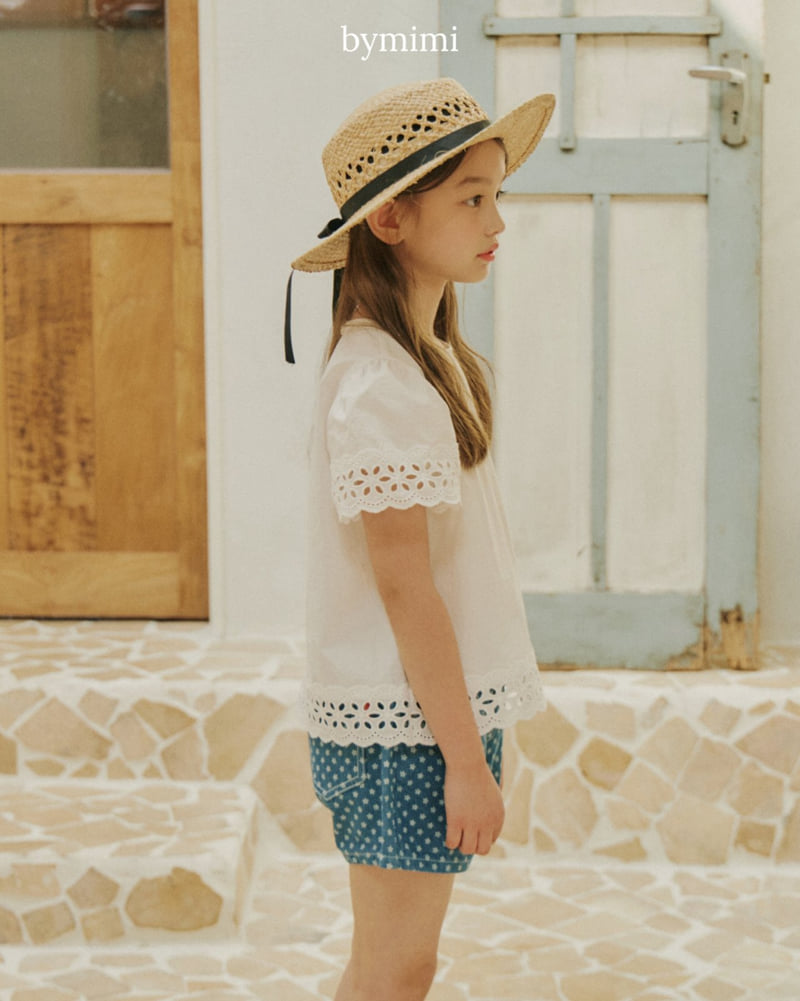Bymimi - Korean Children Fashion - #minifashionista - Tiny Flower Denim Pants - 7