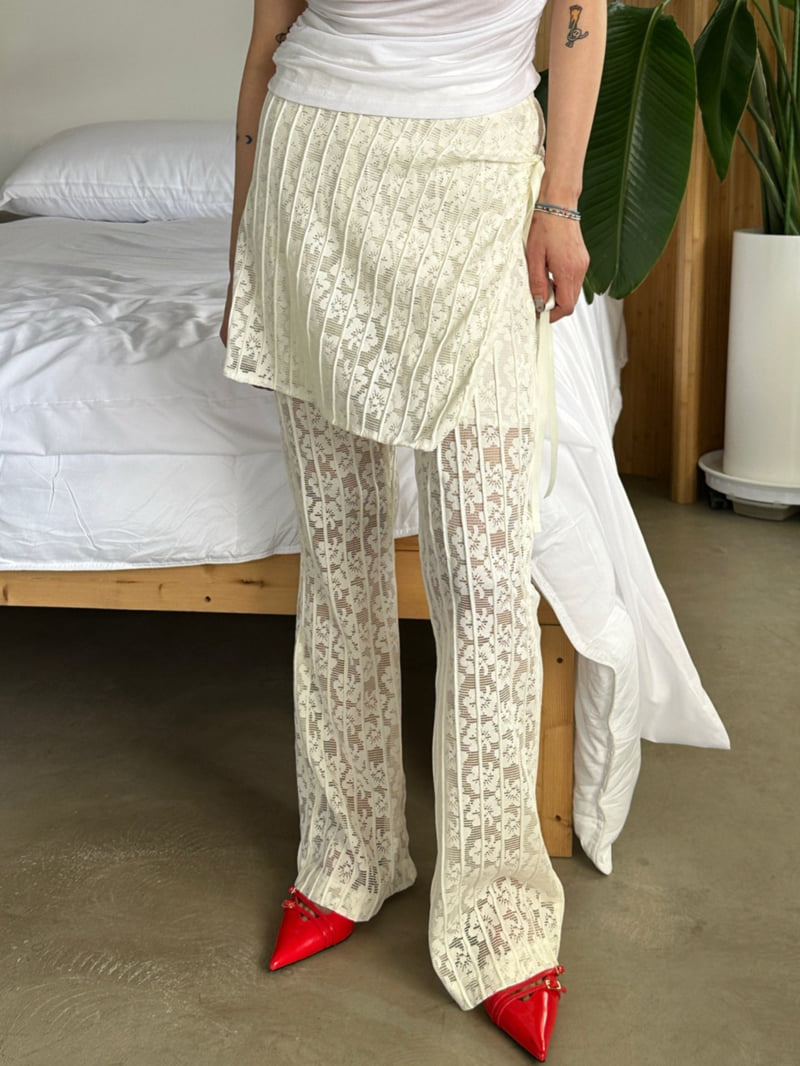 Chavi - Korean Women Fashion - #momslook - Lace Wrap Pants - 12