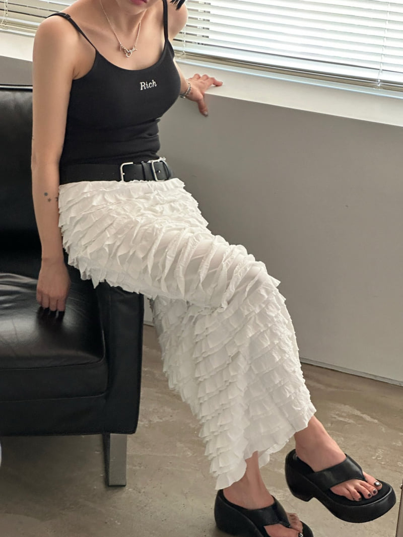Chavi - Korean Women Fashion - #momslook - Ruffle Cut Skirt - 3