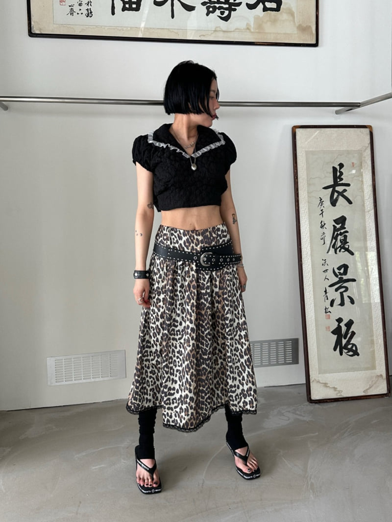 Chavi - Korean Women Fashion - #momslook - Leopard Satin Skirt - 5