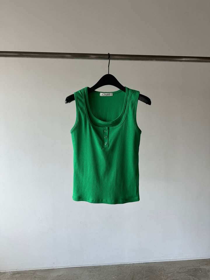 Chavi - Korean Women Fashion - #pursuepretty - Double Ribbed Sleeveless Tee - 2