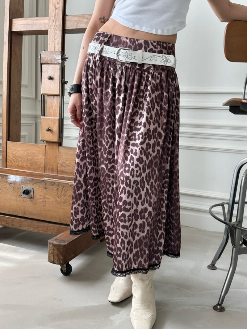 Chavi - Korean Women Fashion - #romanticstyle - Leopard Satin Skirt - 11