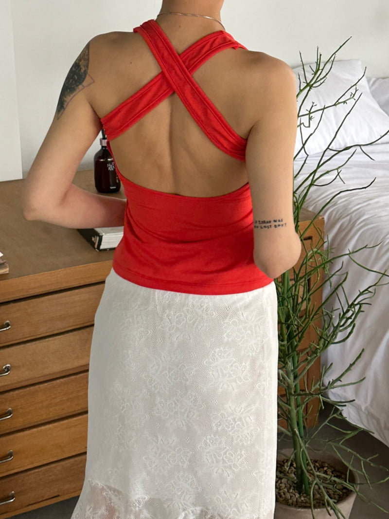 Chavi - Korean Women Fashion - #romanticstyle - Halter Sleeveless Tee - 7