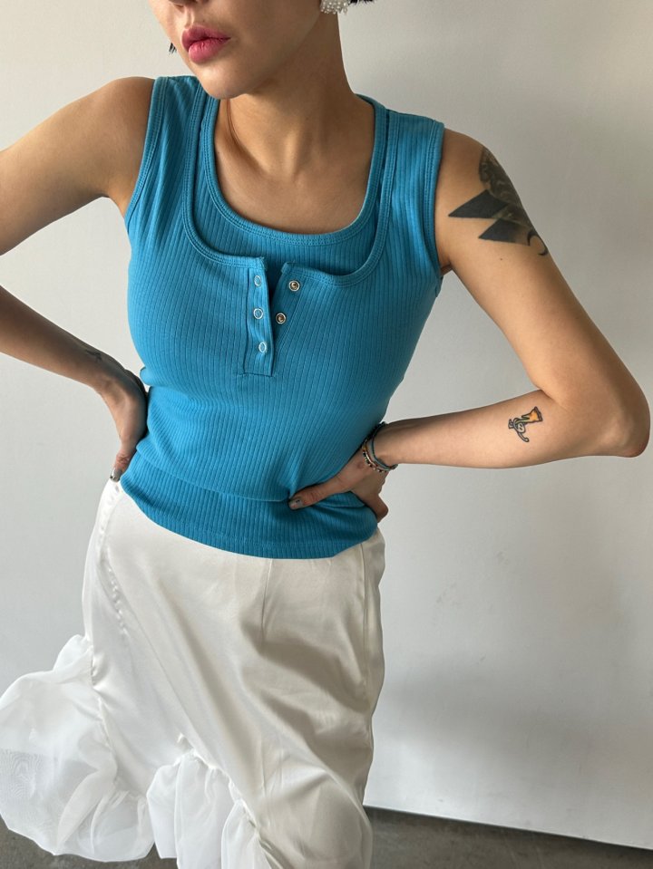 Chavi - Korean Women Fashion - #thatsdarling - Double Ribbed Sleeveless Tee - 6