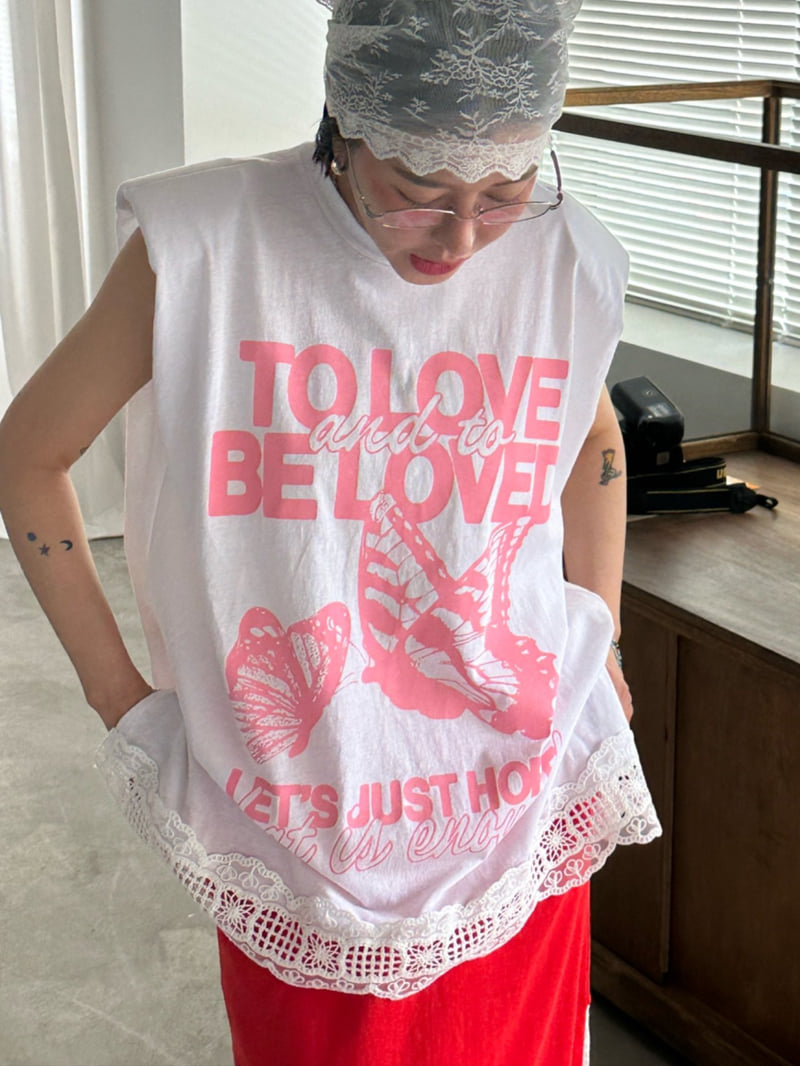 Chavi - Korean Women Fashion - #thelittlethings - Butterfly Box Sleeveless Tee - 8